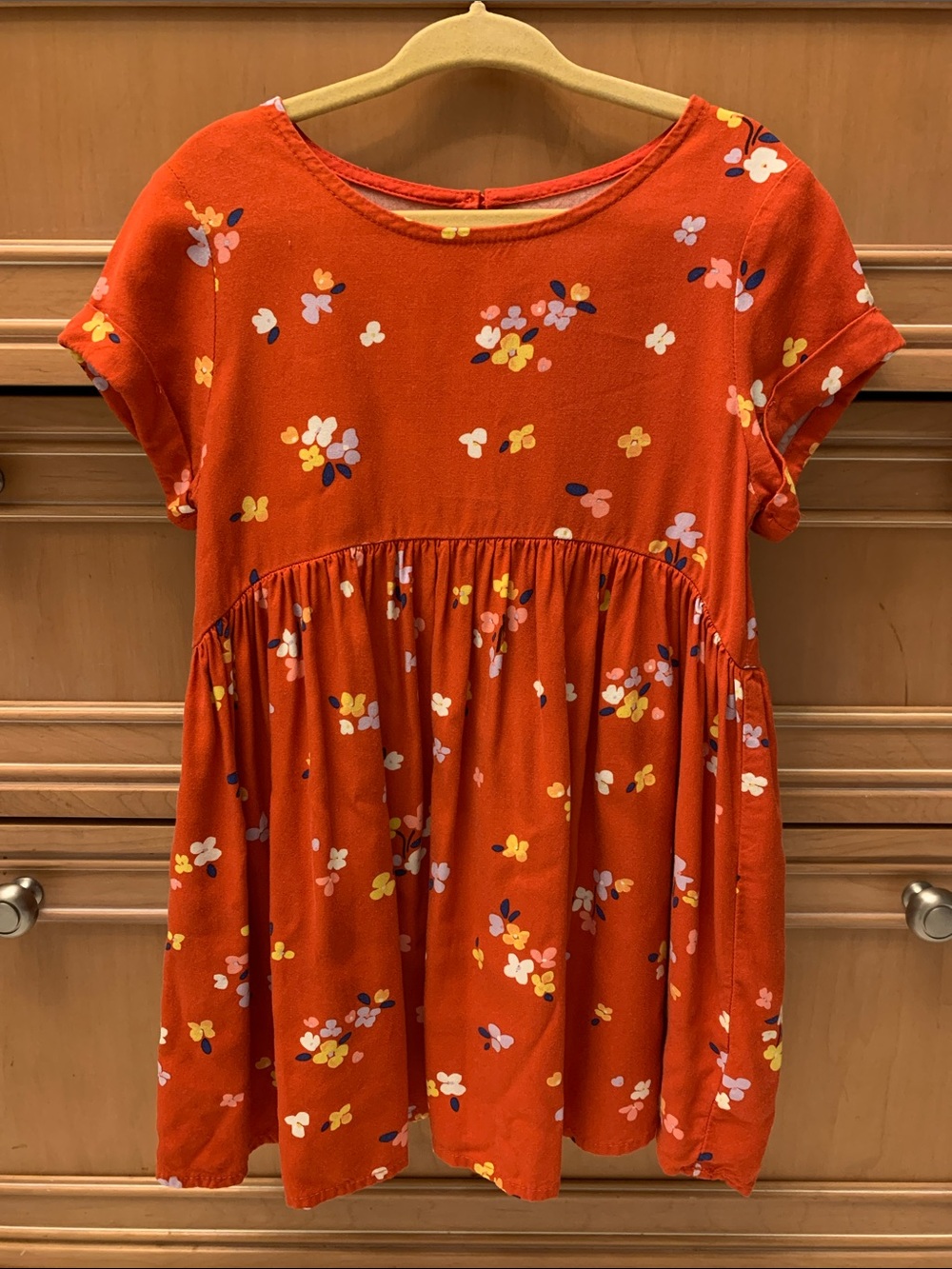 Cat & Jack Orange Floral Babydoll Dress
